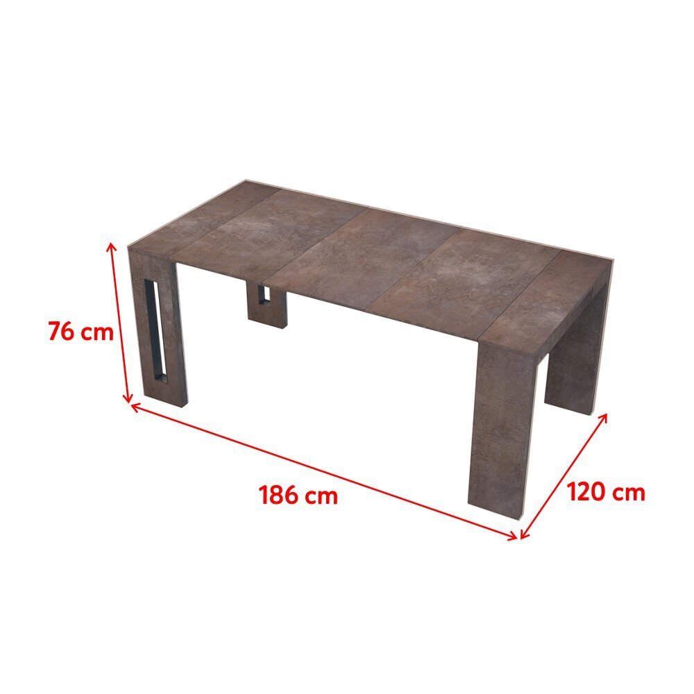 Jatkettava pöytä Selsey Roma 120 cm, ruskea hinta ja tiedot | Ruokapöydät | hobbyhall.fi