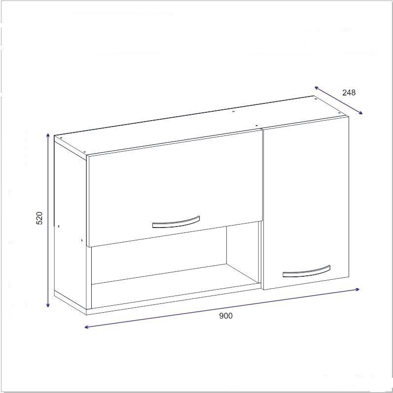 Seinäkaappi Kalune Design 550 (I), 52 cm, valkoinen hinta ja tiedot | Keittiön kaapit | hobbyhall.fi