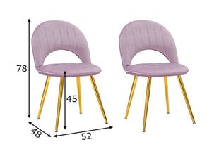 2 ruokapöydän tuolin setti Glam, vaaleanpunainen hinta ja tiedot | Ruokapöydän tuolit | hobbyhall.fi