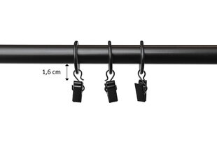 Single metal curtain rod 19 mm OLIMP, 400 cm, painted black hinta ja tiedot | Verhotangot | hobbyhall.fi