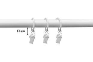 Single metal curtain rod 19 mm OLIMP, 400 cm, white painted hinta ja tiedot | Verhotangot | hobbyhall.fi