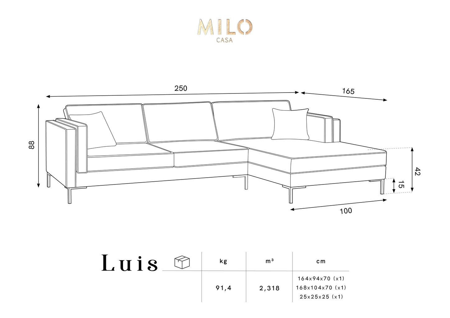 Kulmasohva Luis 5, tummanharmaa/kulta hinta ja tiedot | Sohvat ja vuodesohvat | hobbyhall.fi