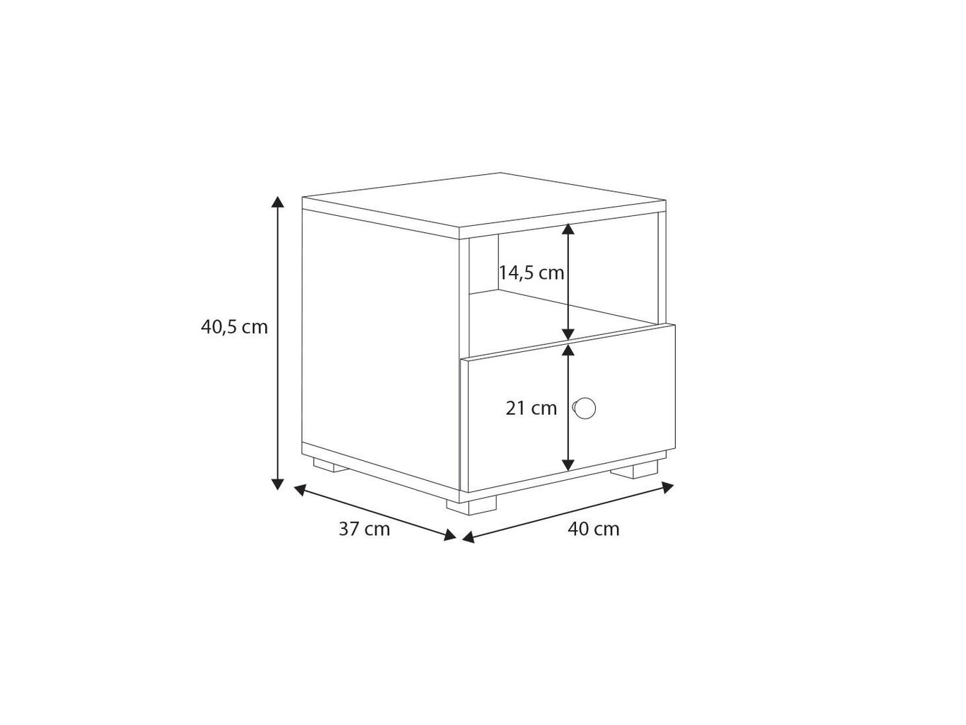 Yöpöytä ADRK Furniture Emi 4, valkoinen hinta ja tiedot | Yöpöydät | hobbyhall.fi