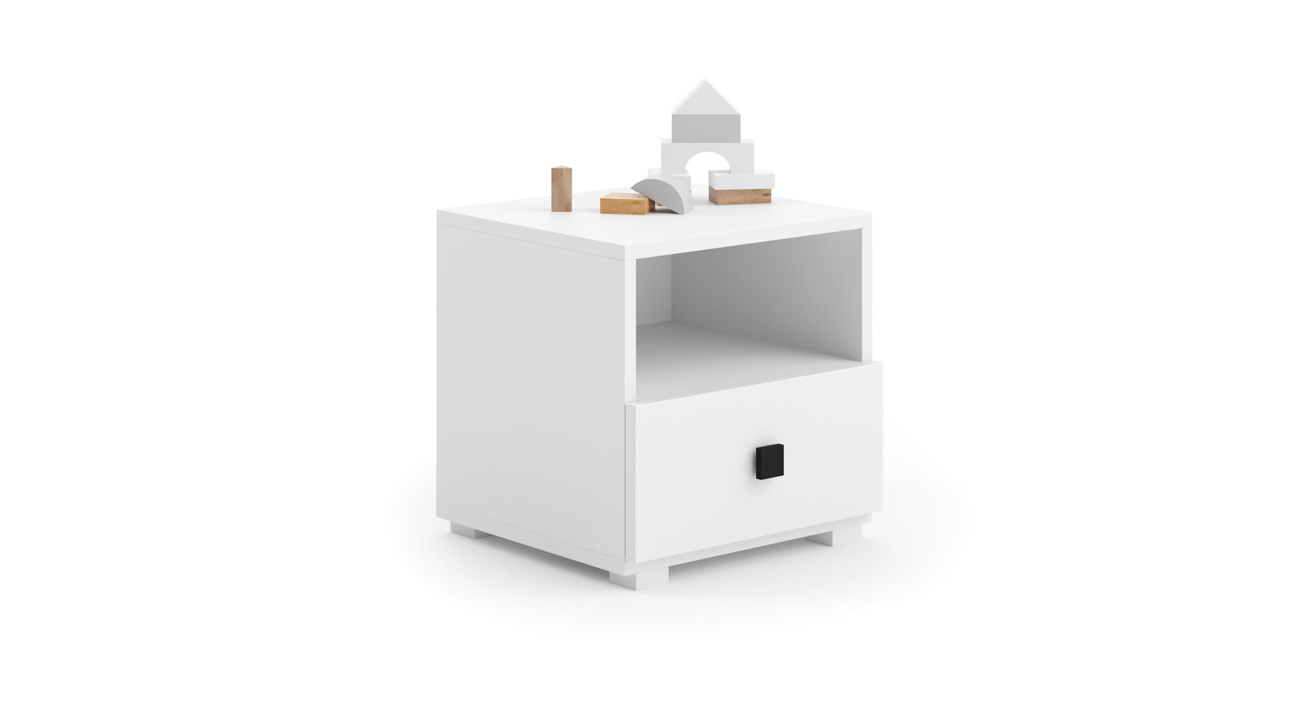 Yöpöytä ADRK Furniture Emi 4, valkoinen hinta ja tiedot | Yöpöydät | hobbyhall.fi