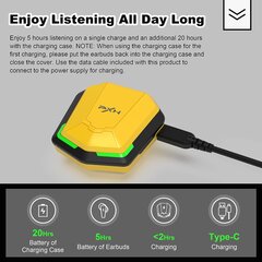 Langattomat PXN S2 -kuulokkeet, ENC-mikrofoni, Hi-Fi-stereoääni, pelin/musiikin kaksoistila, RGB-valo, keltainen hinta ja tiedot | Kuulokkeet | hobbyhall.fi