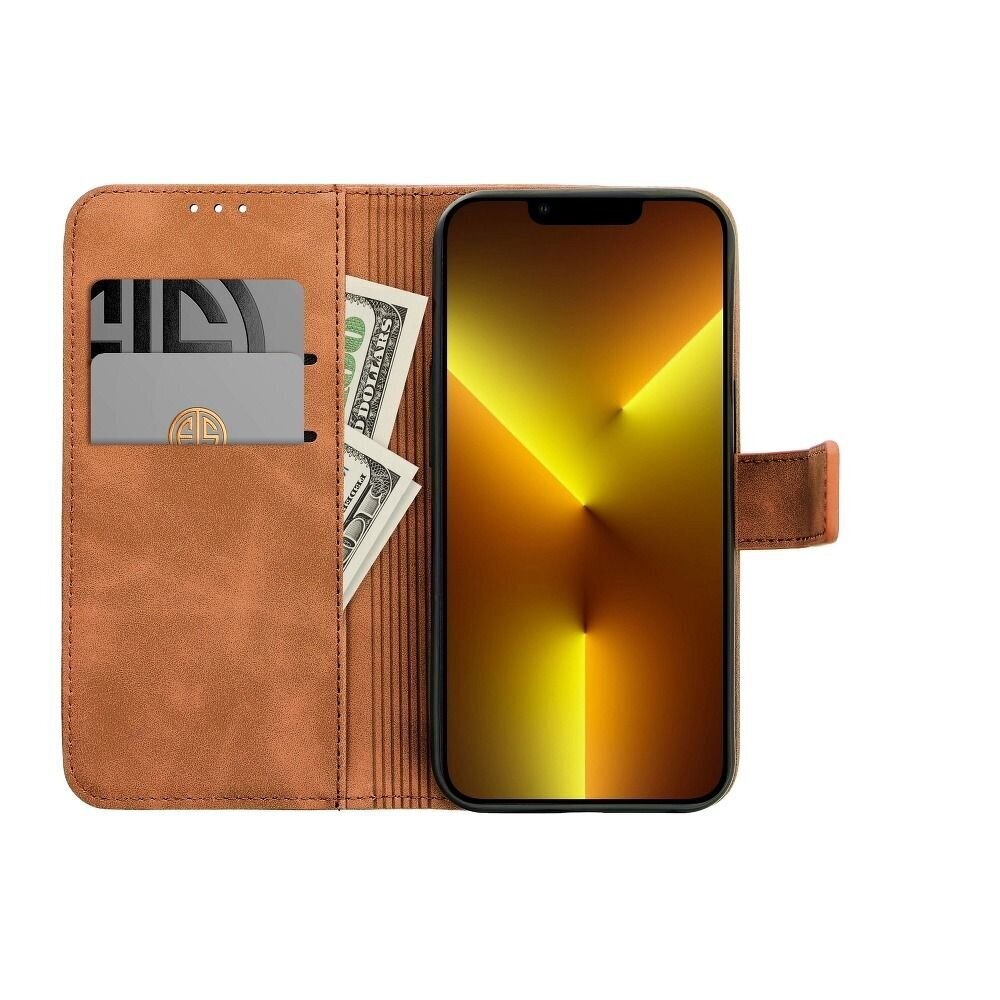 Puhelinkuori Tender Book - Xiaomi Redmi Note 12 5G, ruskea hinta ja tiedot | Puhelimen kuoret ja kotelot | hobbyhall.fi