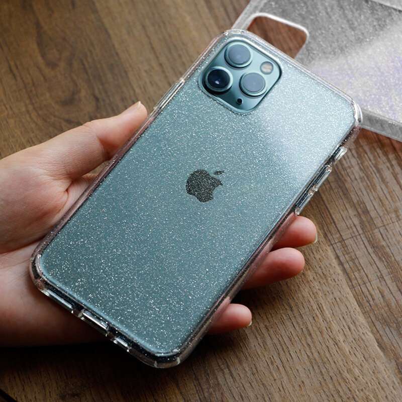 Crystal Glitter - iPhone 12 Pro Max, läpinäkyvä hinta ja tiedot | Puhelimen kuoret ja kotelot | hobbyhall.fi