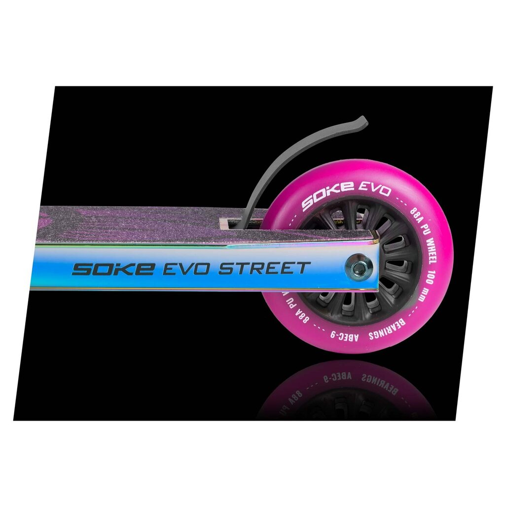 Street stunt-potkulauta, SOKE EVO, uuskromi, musta hinta ja tiedot | Potkulaudat | hobbyhall.fi