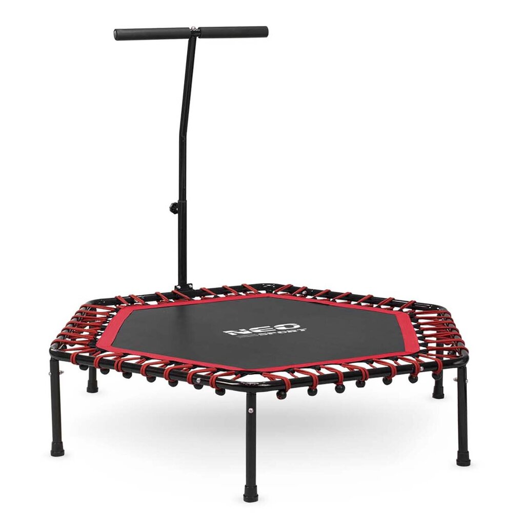 Fitness trampoliini kahvalla, kuusikulmio, 127 cm., punainen hinta ja tiedot | Trampoliinit | hobbyhall.fi