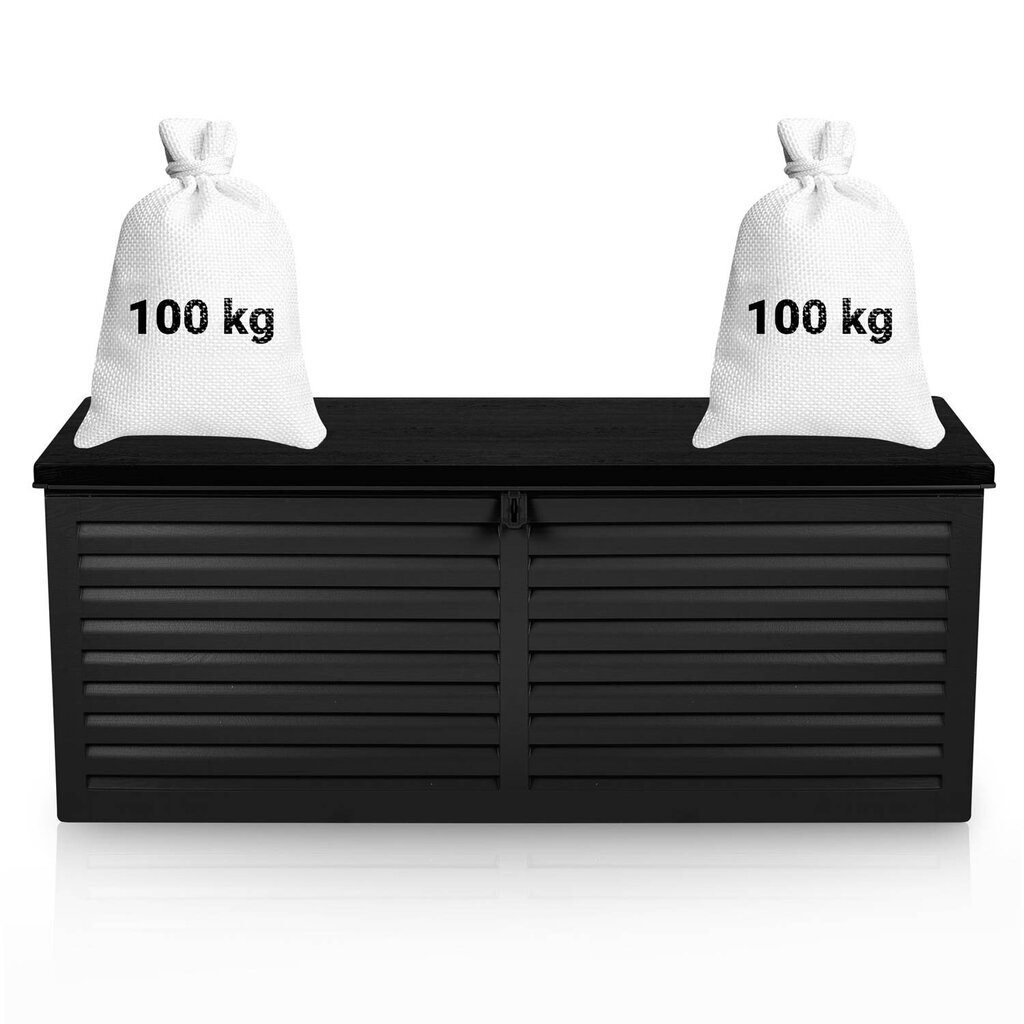 Puutarhalaatikko, 143,5 x 57 x 53,5 cm, 390 l, musta hinta ja tiedot | Kompostorit ja jäteastiat | hobbyhall.fi