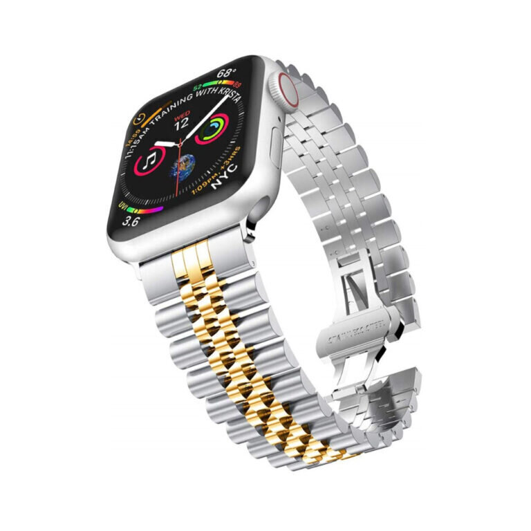 Apple Watch Jubilee ruostumaton teräsranneke – hopea/kulta 38/40/41mm hinta ja tiedot | Älykellojen ja aktiivisuusrannekkeiden lisätarvikkeet | hobbyhall.fi