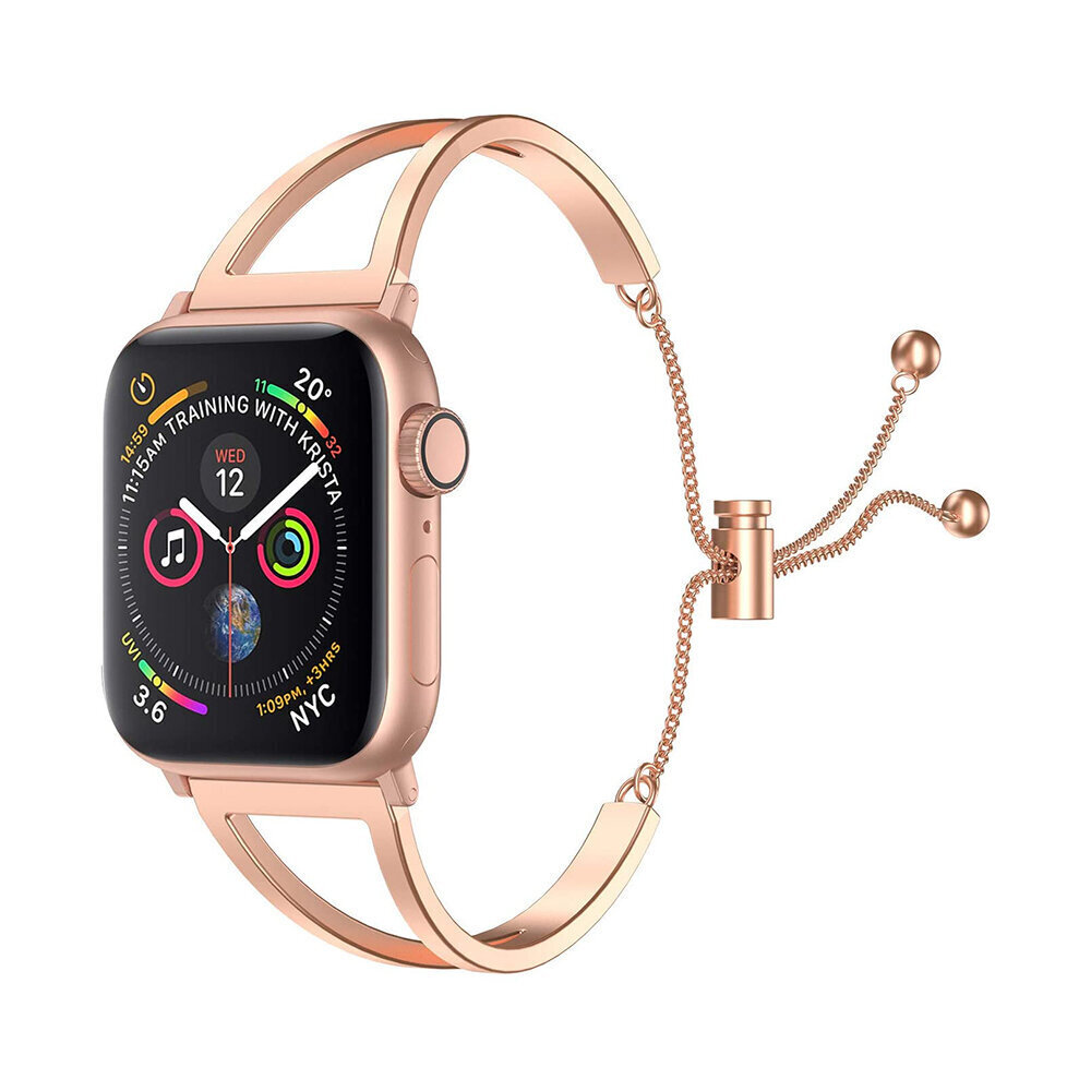 Apple Watch Cuff – Vaaleanpunainen Kulta 42/44/45mm hinta ja tiedot | Älykellojen ja aktiivisuusrannekkeiden lisätarvikkeet | hobbyhall.fi