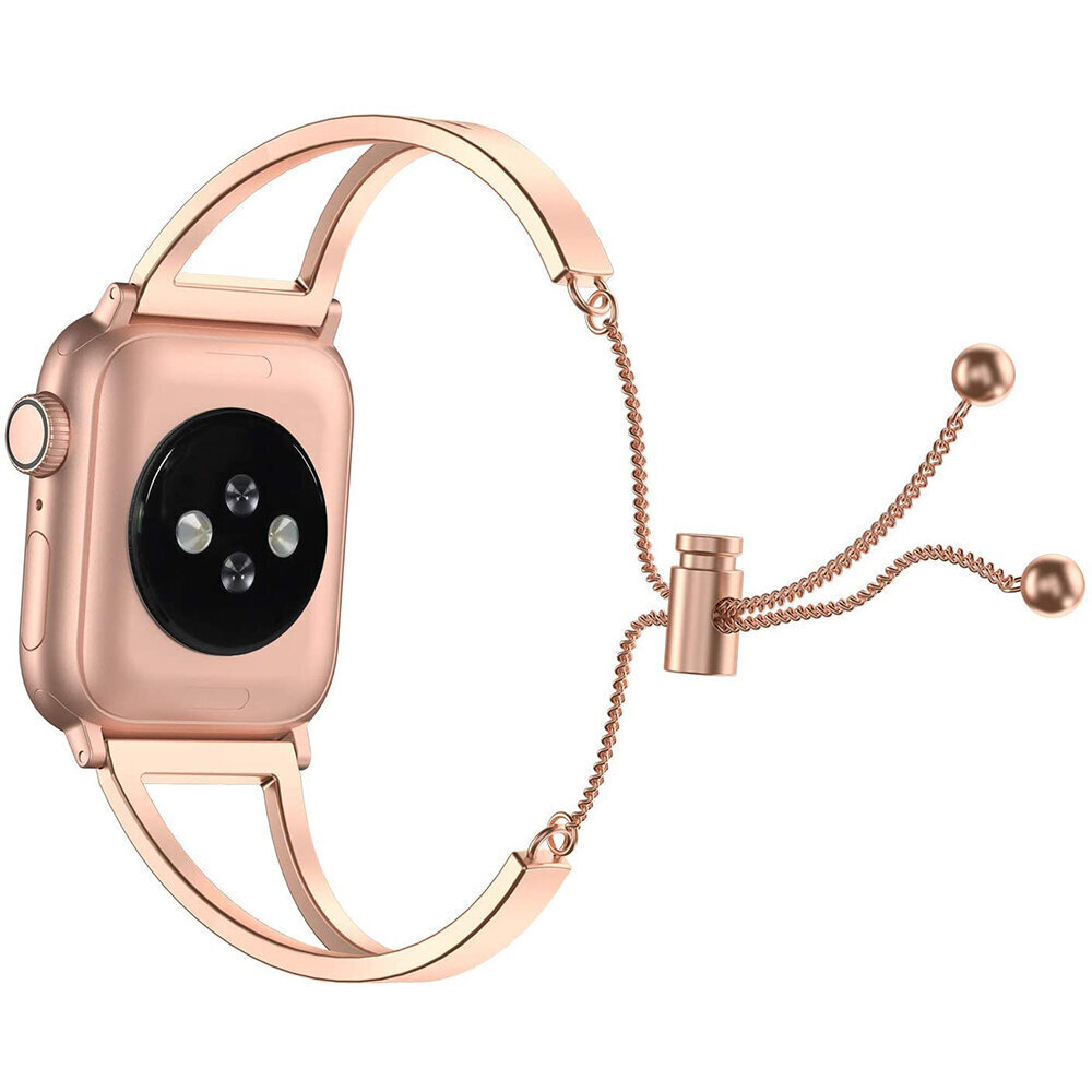 Apple Watch Cuff – Vaaleanpunainen Kulta 42/44/45mm hinta ja tiedot | Älykellojen ja aktiivisuusrannekkeiden lisätarvikkeet | hobbyhall.fi
