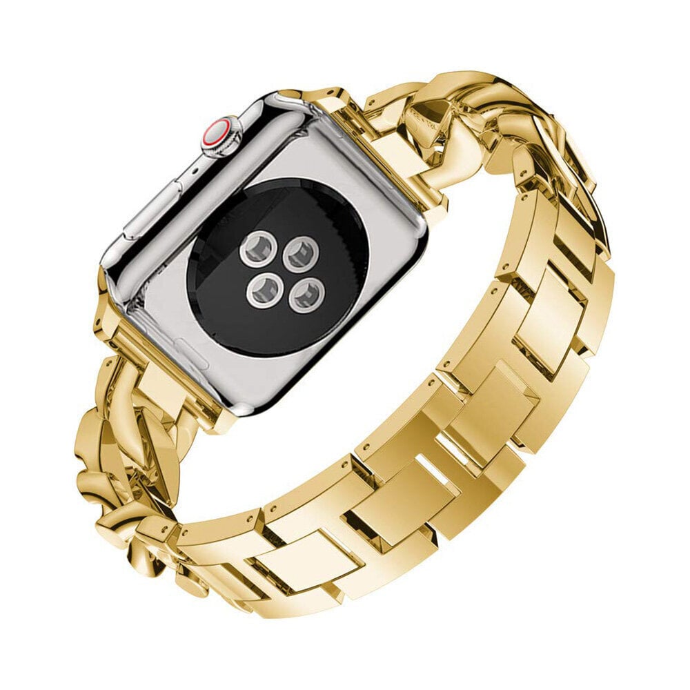 Apple Watch Diamond Chain Teräsranneke – Kulta 38/40/41mm hinta ja tiedot | Älykellojen ja aktiivisuusrannekkeiden lisätarvikkeet | hobbyhall.fi