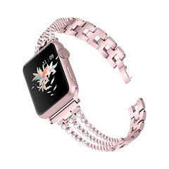 Apple Watch Diamond Teräsranneke – Roosa Kulta 38/40/41mm hinta ja tiedot | Älykellojen ja aktiivisuusrannekkeiden lisätarvikkeet | hobbyhall.fi