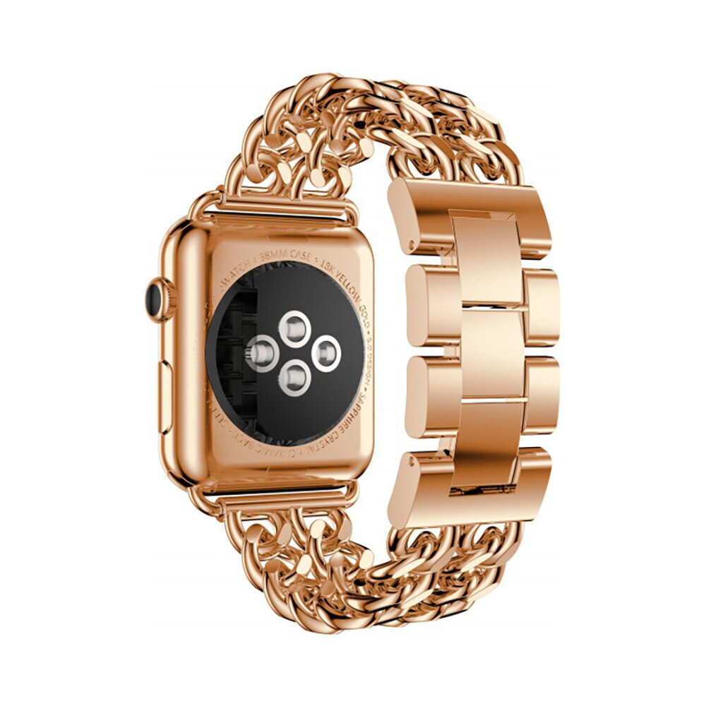 Apple Watch Chain Teräsranneke – Roosa Kulta 42/44/45mm hinta ja tiedot | Älykellojen ja aktiivisuusrannekkeiden lisätarvikkeet | hobbyhall.fi