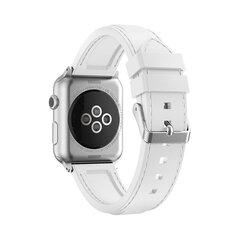 Silk Apple Watch Silikoniranneke – Valkoinen 42/44/45mm hinta ja tiedot | Älykellojen ja aktiivisuusrannekkeiden lisätarvikkeet | hobbyhall.fi