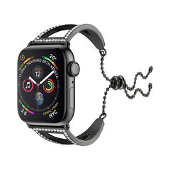 Apple Watch Diamond Cuff – Musta 38/40/41mm hinta ja tiedot | Älykellojen ja aktiivisuusrannekkeiden lisätarvikkeet | hobbyhall.fi
