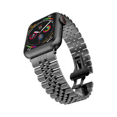 Apple Watch Jubilee Teräsranneke – Musta 38/40/41mm hinta ja tiedot | Älykellojen ja aktiivisuusrannekkeiden lisätarvikkeet | hobbyhall.fi