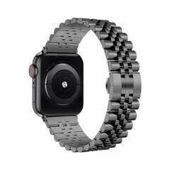 Apple Watch Jubilee Teräsranneke – Musta 42/44/45mm hinta ja tiedot | Älykellojen ja aktiivisuusrannekkeiden lisätarvikkeet | hobbyhall.fi
