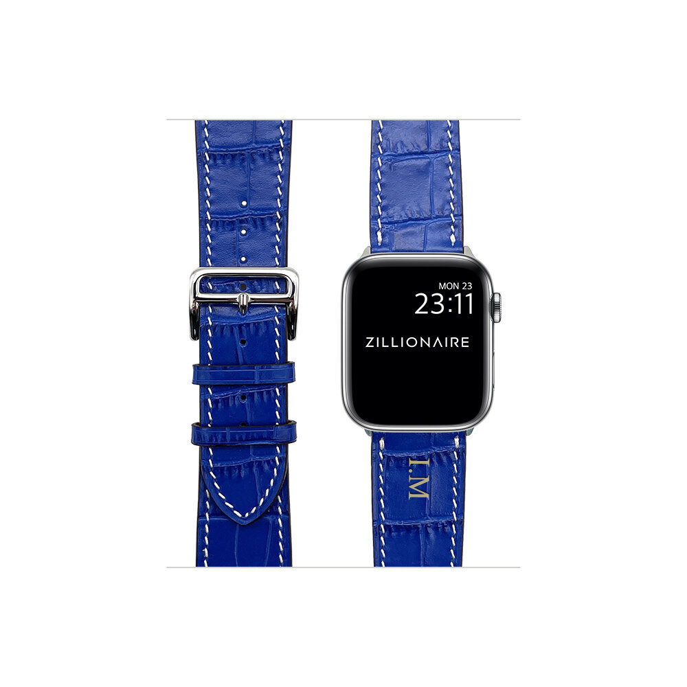ZILLIONAIRE Apple Watch Croco Nahkaranneke – Sininen 42/44/45mm hinta ja tiedot | Älykellojen ja aktiivisuusrannekkeiden lisätarvikkeet | hobbyhall.fi