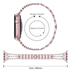 Diamond Apple Watch Teräsranneke – Vaaleanpunainen kulta 38/40/41mm hinta ja tiedot | Älykellojen ja aktiivisuusrannekkeiden lisätarvikkeet | hobbyhall.fi