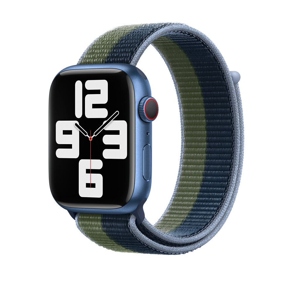 Sport Loop – Syvänteensininen/Sammaleenvihreä 42/44/45mm hinta ja tiedot | Älykellojen ja aktiivisuusrannekkeiden lisätarvikkeet | hobbyhall.fi