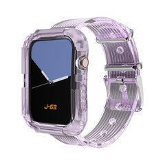 Apple Watch Transparent rannekoru – Violetti 44mm hinta ja tiedot | Älykellojen ja aktiivisuusrannekkeiden lisätarvikkeet | hobbyhall.fi