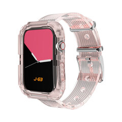 Apple Watch Transparent rannekoru – Vaaleanpunainen 44mm hinta ja tiedot | Älykellojen ja aktiivisuusrannekkeiden lisätarvikkeet | hobbyhall.fi