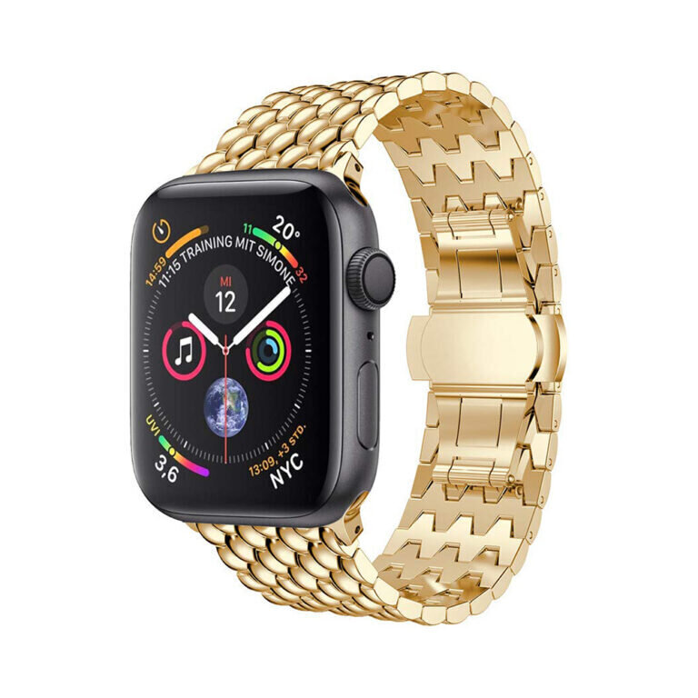 Apple Watch Waves Teräsranneke – Kulta 38/40/41mm hinta ja tiedot | Älykellojen ja aktiivisuusrannekkeiden lisätarvikkeet | hobbyhall.fi