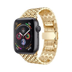 Apple Watch Waves Teräsranneke – Kulta 42/44/45mm hinta ja tiedot | Älykellojen ja aktiivisuusrannekkeiden lisätarvikkeet | hobbyhall.fi