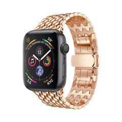 Apple Watch Waves Teräsranneke – Roosa Kulta 42/44/45mm hinta ja tiedot | Älykellojen ja aktiivisuusrannekkeiden lisätarvikkeet | hobbyhall.fi