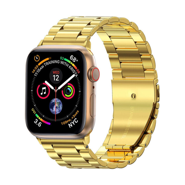 Apple Watch Teräsranneke – Kulta 38/40/41mm hinta ja tiedot | Älykellojen ja aktiivisuusrannekkeiden lisätarvikkeet | hobbyhall.fi