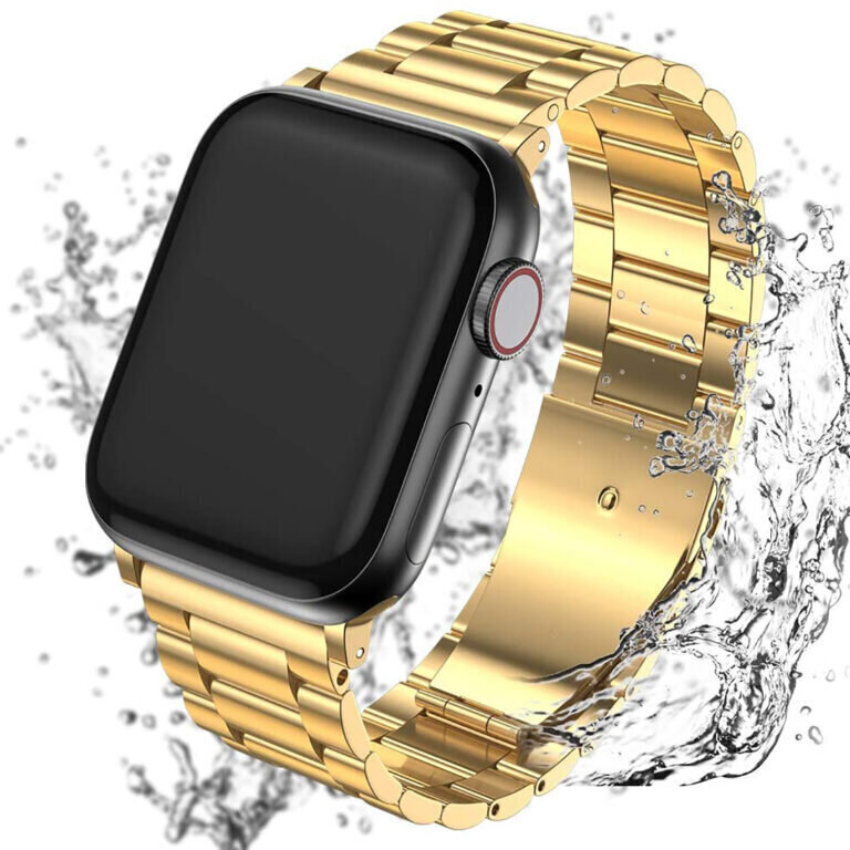 Apple Watch Teräsranneke – Kulta 38/40/41mm hinta ja tiedot | Älykellojen ja aktiivisuusrannekkeiden lisätarvikkeet | hobbyhall.fi