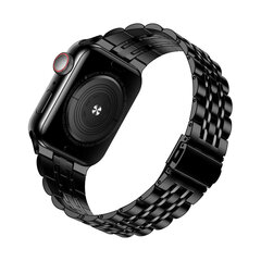 Apple Watch Teräsranneke – Musta 42/44/45mm hinta ja tiedot | Älykellojen ja aktiivisuusrannekkeiden lisätarvikkeet | hobbyhall.fi