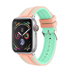 Race Apple Watch Silikoniranneke – Vaaleanpunainen/Neonvihreä 42/44/45mm hinta ja tiedot | Älykellojen ja aktiivisuusrannekkeiden lisätarvikkeet | hobbyhall.fi