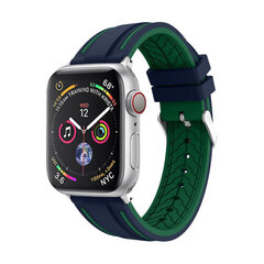 Race Apple Watch Silikoniranneke – Sininen/Vihreä 38/40/41mm hinta ja tiedot | Älykellojen ja aktiivisuusrannekkeiden lisätarvikkeet | hobbyhall.fi