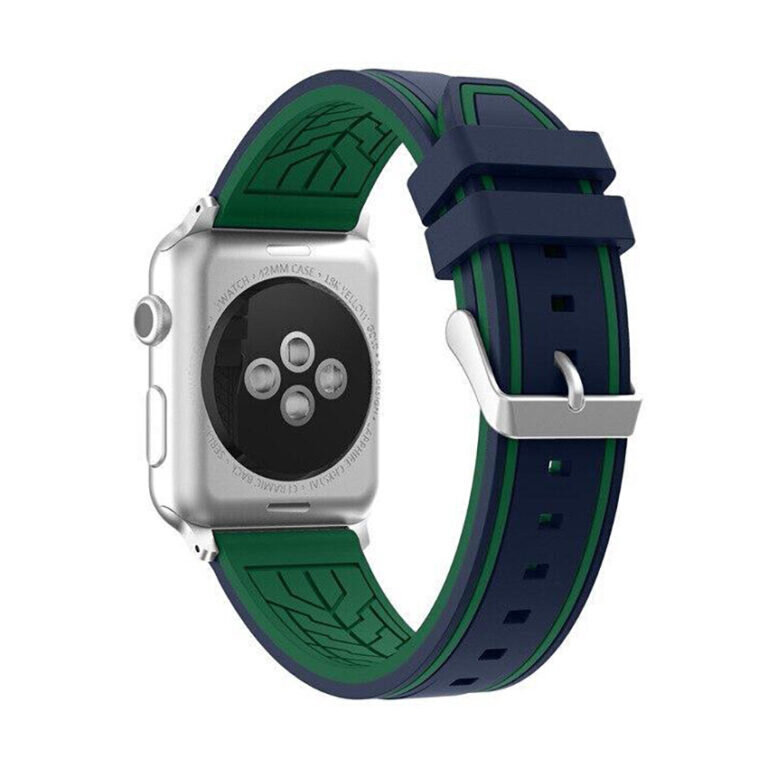 Race Apple Watch Silikoniranneke – Sininen/Vihreä 38/40/41mm hinta ja tiedot | Älykellojen ja aktiivisuusrannekkeiden lisätarvikkeet | hobbyhall.fi