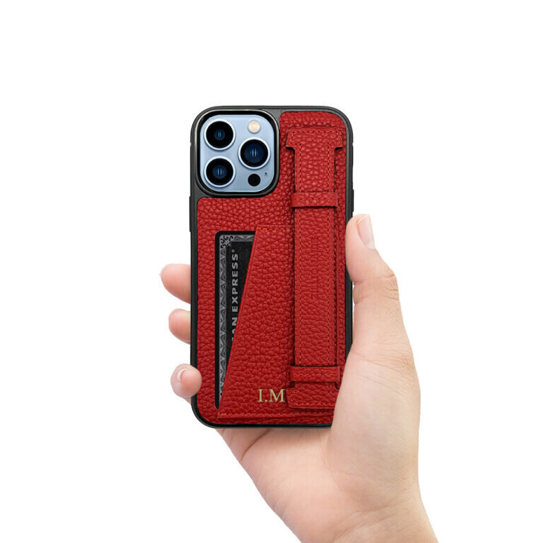 ZILLIONAIRE iPhone 13 Pro Max (6,7″) Pebbled Finger Pocket nahkainen suojakuori – Punainen hinta ja tiedot | Puhelimen kuoret ja kotelot | hobbyhall.fi