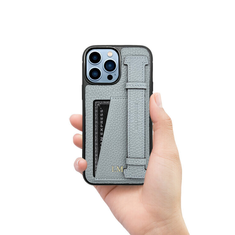 ZILLIONAIRE iPhone 13 Pro Max (6,7″) Pebbled Finger Pocket nahkainen suojakuori – Vaaleansininen hinta ja tiedot | Puhelimen kuoret ja kotelot | hobbyhall.fi