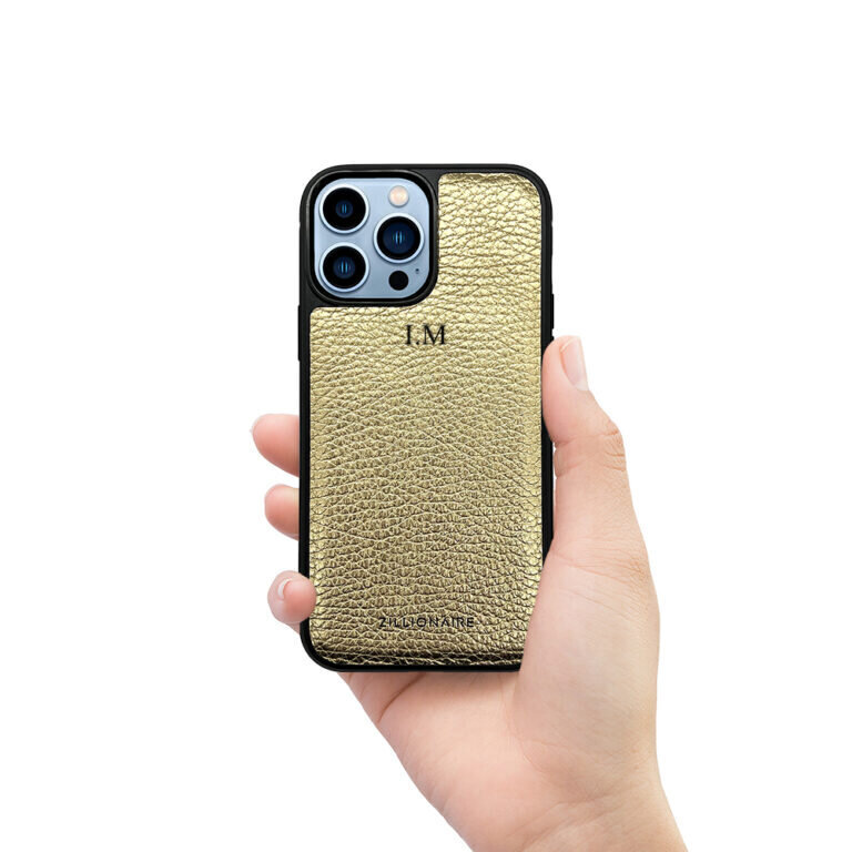 ZILLIONAIRE iPhone 13 Pro Max (6,7″) Pebbled nahkainen suojakuori – Kulta hinta ja tiedot | Puhelimen kuoret ja kotelot | hobbyhall.fi