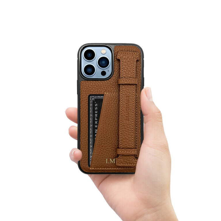 ZILLIONAIRE iPhone 13 (6,1″) Pebbled Finger Pocket nahkainen suojakuori – Ruskea hinta ja tiedot | Puhelimen kuoret ja kotelot | hobbyhall.fi