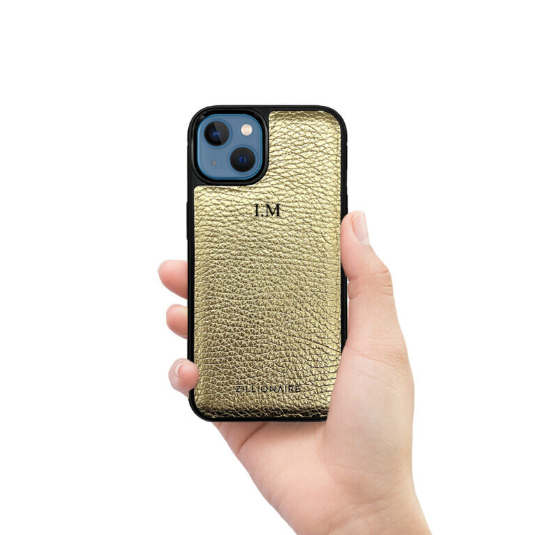 ZILLIONAIRE iPhone 13 Mini (5,4”) Pebbled nahkainen suojakuori – Kulta hinta ja tiedot | Puhelimen kuoret ja kotelot | hobbyhall.fi