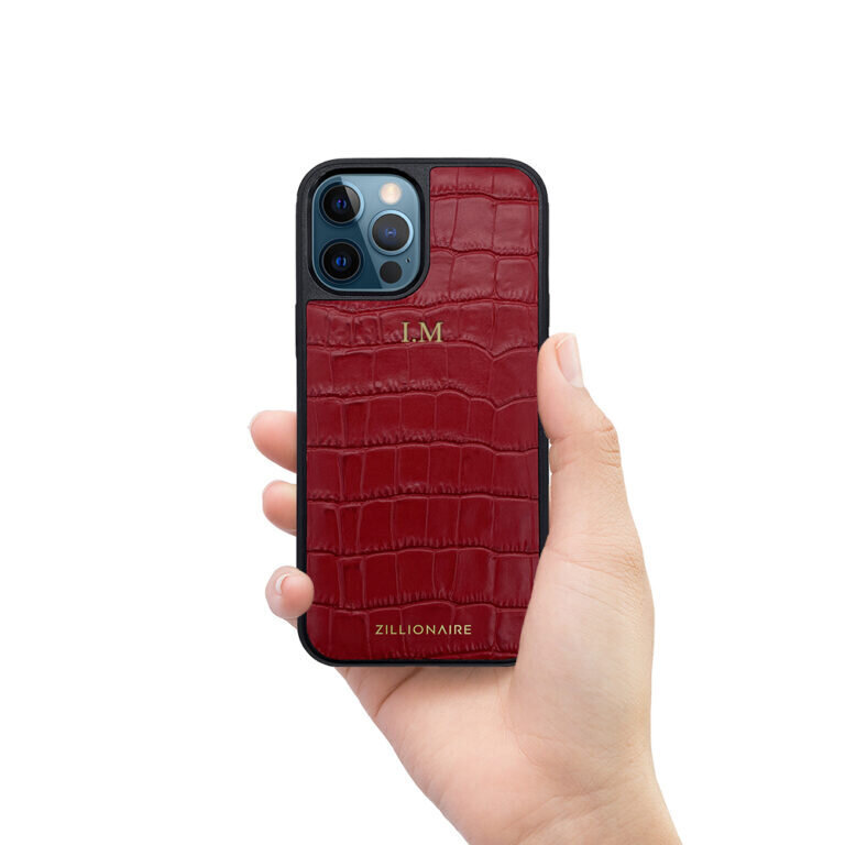 ZILLIONAIRE iPhone 12 Pro Max (6,7″) Croco Matte nahkainen suojakuori – Punainen hinta ja tiedot | Puhelimen kuoret ja kotelot | hobbyhall.fi