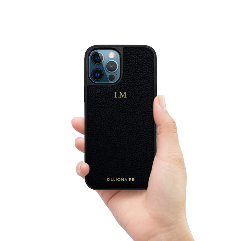 ZILLIONAIRE iPhone 12 Pro Max (6,7″) Pebbled nahkainen suojakuori – Musta hinta ja tiedot | Puhelimen kuoret ja kotelot | hobbyhall.fi