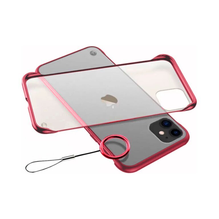 iPhone 12 Pro Max (6,7″) kehyksetön läpinäkyvä kotelo – Punainen hinta ja tiedot | Puhelimen kuoret ja kotelot | hobbyhall.fi
