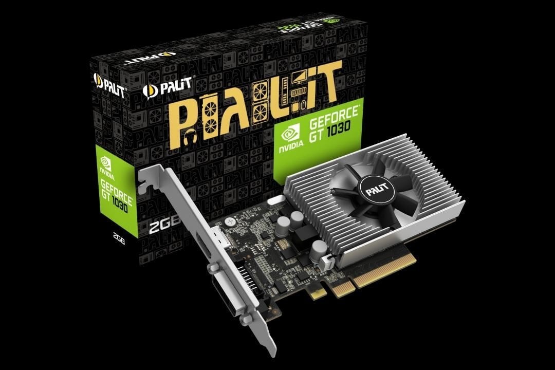 Palit GeForce GT1030 2GB GDDR4 64bit DVI + HDMI PCIe3.0 (NEC103000646-1082F) hinta ja tiedot | Näytönohjaimet | hobbyhall.fi