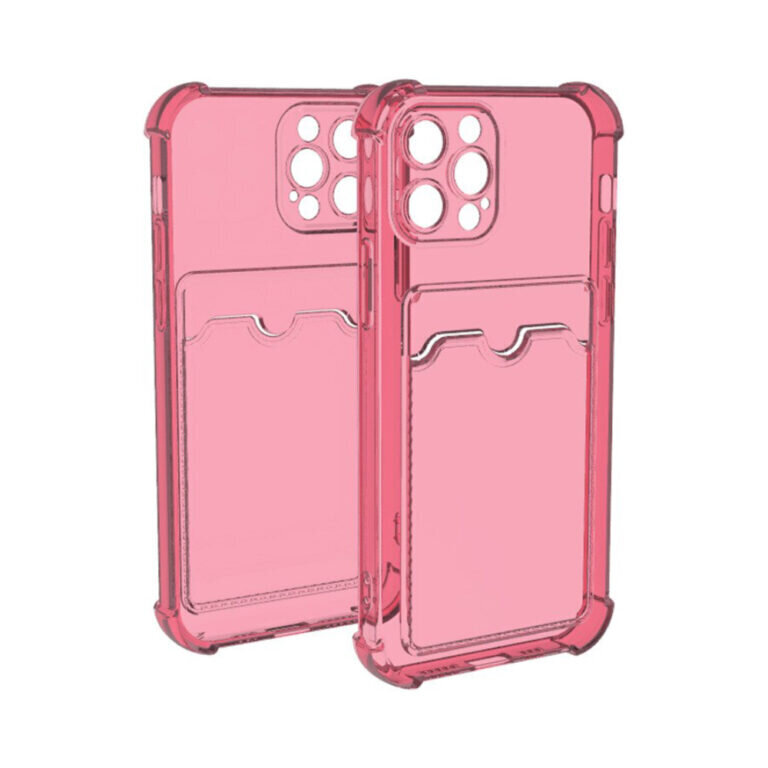 Shockproof Card silikonikuori iPhone 12 Pro (6,1″) – vaaleanpunainen hinta ja tiedot | Puhelimen kuoret ja kotelot | hobbyhall.fi