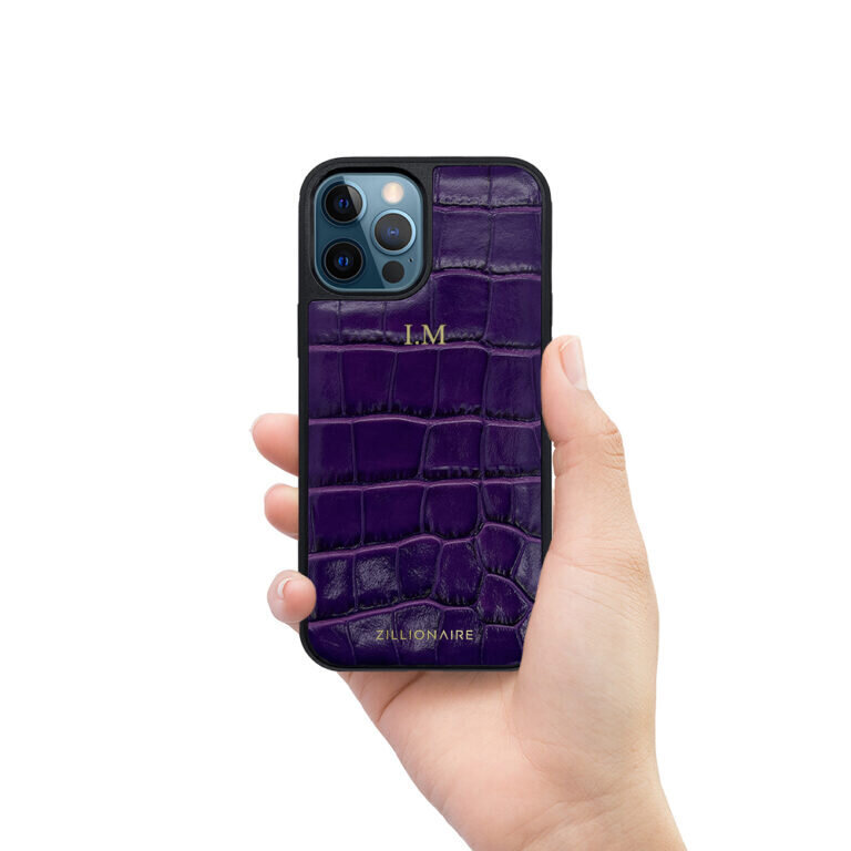 ZILLIONAIRE iPhone 12/12 Pro (6,1”) Croco nahkainen suojakuori – Violetti hinta ja tiedot | Puhelimen kuoret ja kotelot | hobbyhall.fi