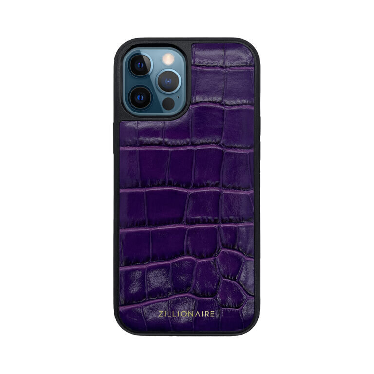 ZILLIONAIRE iPhone 12/12 Pro (6,1”) Croco nahkainen suojakuori – Violetti hinta ja tiedot | Puhelimen kuoret ja kotelot | hobbyhall.fi